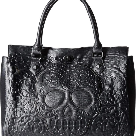 Loungefly Handbags - Loungefly Black Embossed Sugar Skull Tote